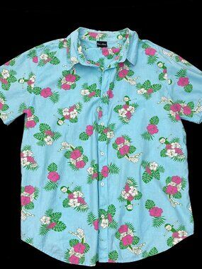 Adult Swim Rick & North Button Up Hawaiian Shirt Mens 2X XXL 2XL